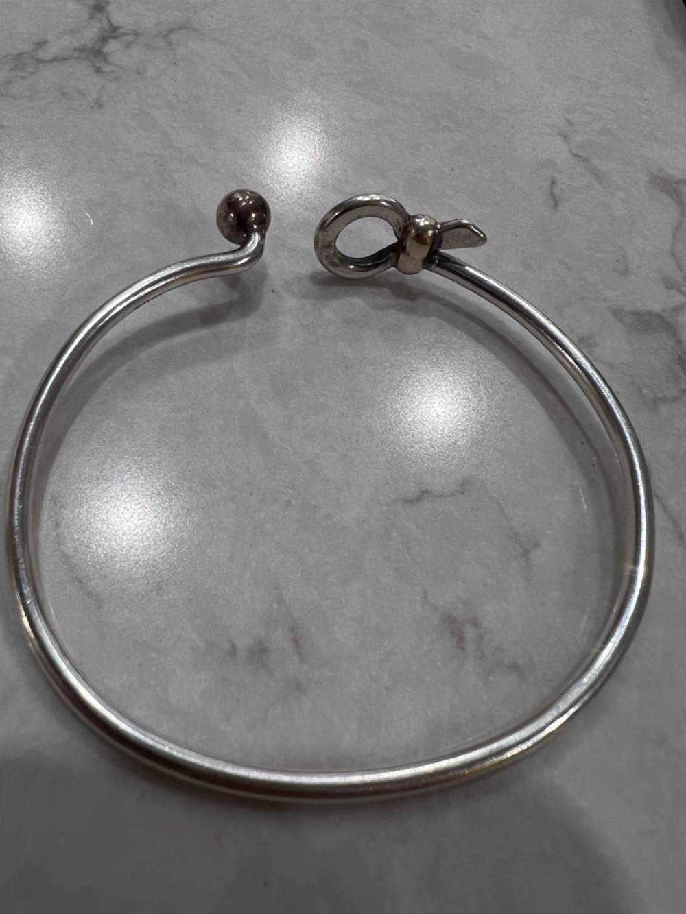 Eden Hand Arts two tone silver and 14k fish bracelet - Picture 7 of 14